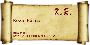 Koza Rózsa névjegykártya